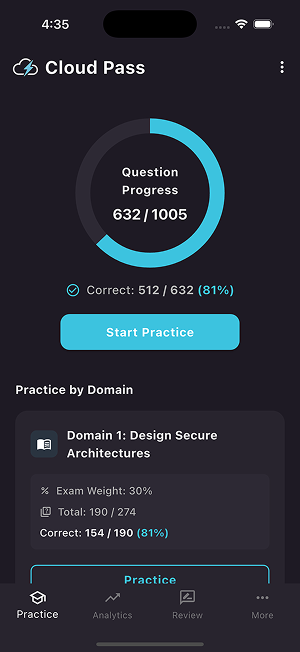Cloud Pass Practice Questions Screenshot