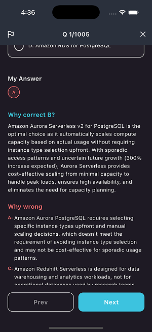Question Explanation Screen